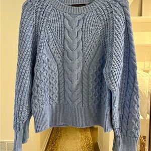 Blue Cable Knit Sweater